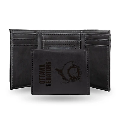 Ottawa Senators Laser Engraved Tri-Fold Wallet