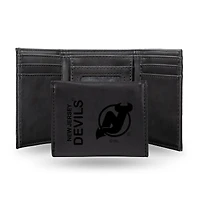 New Jersey Devils Laser Engraved Tri-Fold Wallet