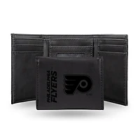Black Philadelphia Flyers Laser Engraved Tri-Fold Wallet