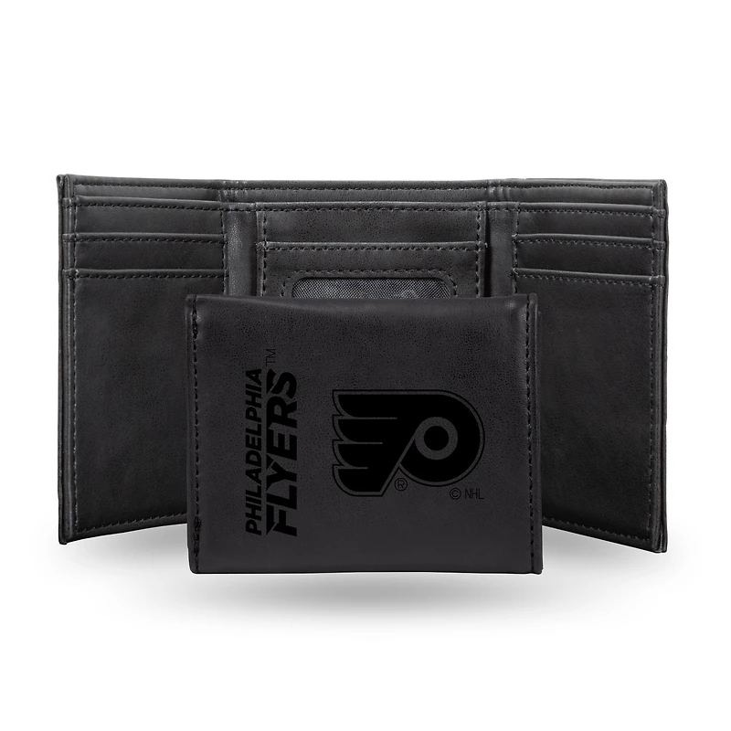 Black Philadelphia Flyers Laser Engraved Tri-Fold Wallet