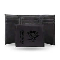 Pittsburgh Penguins Laser Engraved Tri-Fold Wallet