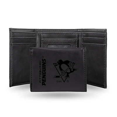 Pittsburgh Penguins Laser Engraved Tri-Fold Wallet