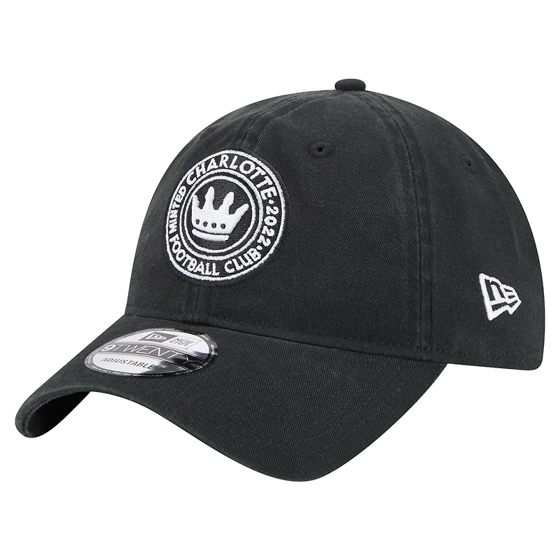 Men's New Era  Black Charlotte FC 2025 Kickoff 9TWENTY Adjustable Hat