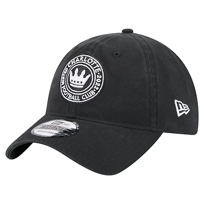 Men's New Era  Black Charlotte FC 2025 Kickoff 9TWENTY Adjustable Hat