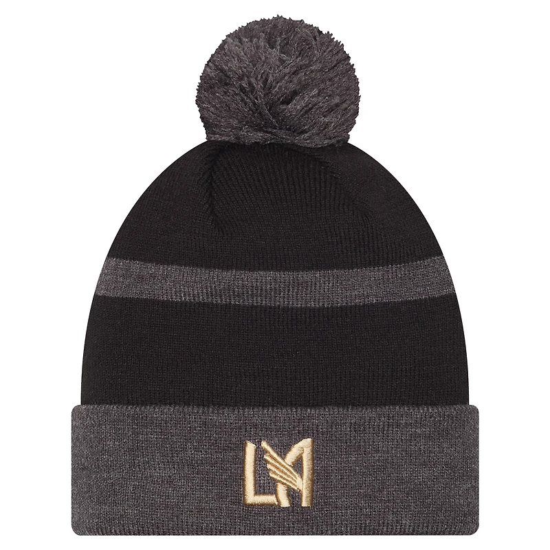 Men's New Era  Black LAFC 2025 Kickoff Cuffed Knit Hat with Pom