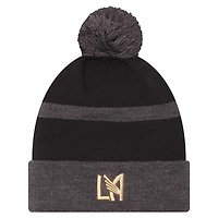 Men's New Era  Black LAFC 2025 Kickoff Cuffed Knit Hat with Pom