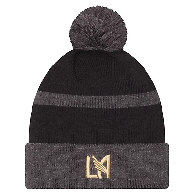 Men's New Era  Black LAFC 2025 Kickoff Cuffed Knit Hat with Pom