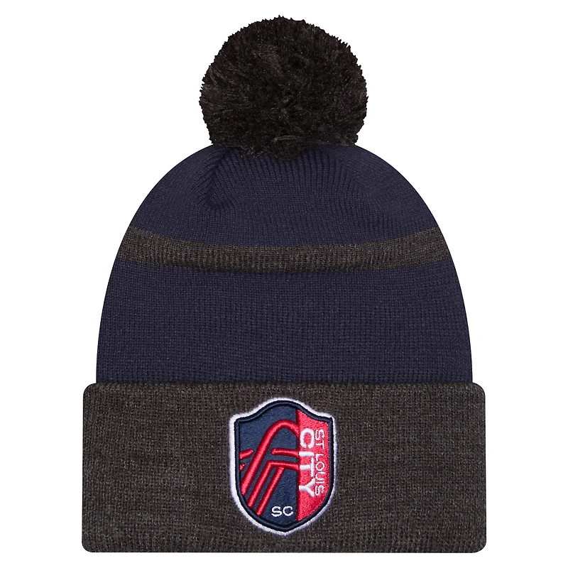 Men's New Era  Red St. Louis City SC 2025 Kickoff Cuffed Knit Hat with Pom