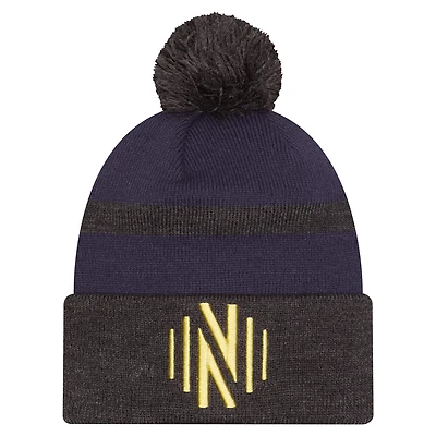 Men's New Era  Navy Nashville SC 2025 Kickoff Cuffed Knit Hat with Pom