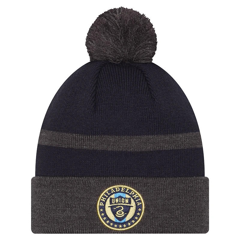  New Era  Navy Philadelphia Union 2025 Kickoff Cuffed Knit Hat with Pom