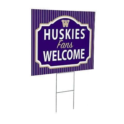 Washington Huskies 18" x 24" Fans Welcome Outdoor Yard Sign