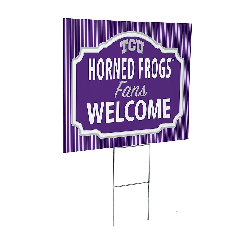 TCU Horned Frogs 18" x 24" Fans Welcome Outdoor Yard Sign