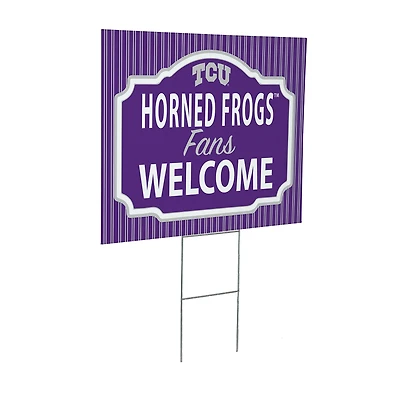 TCU Horned Frogs 18" x 24" Fans Welcome Outdoor Yard Sign