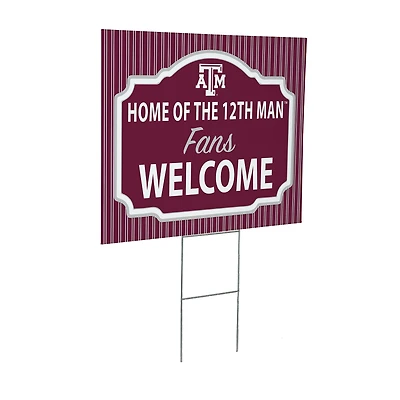 Texas A&M Aggies 18" x 24" Fans Welcome Outdoor Yard Sign