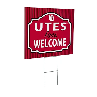 Utah Utes 18" x 24" Fans Welcome Outdoor Yard Sign
