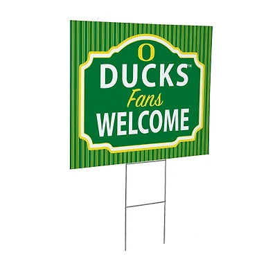 Oregon Ducks 18" x 24" Fans Welcome Outdoor Yard Sign