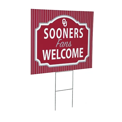Oklahoma Sooners 18" x 24" Fans Welcome Outdoor Yard Sign