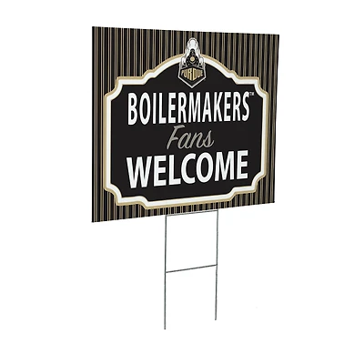 Purdue Boilermakers 18" x 24" Fans Welcome Outdoor Yard Sign