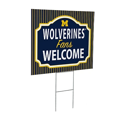 Michigan Wolverines 18" x 24" Fans Welcome Outdoor Yard Sign