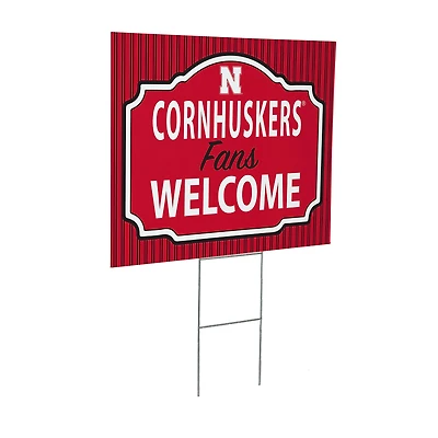 Nebraska Huskers 18" x 24" Fans Welcome Outdoor Yard Sign