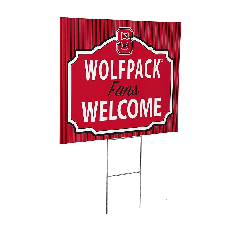 NC State Wolfpack 18" x 24" Fans Welcome Outdoor Yard Sign