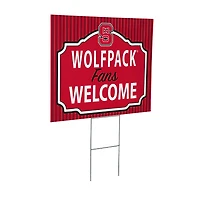 NC State Wolfpack 18" x 24" Fans Welcome Outdoor Yard Sign