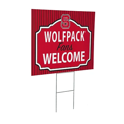 NC State Wolfpack 18" x 24" Fans Welcome Outdoor Yard Sign