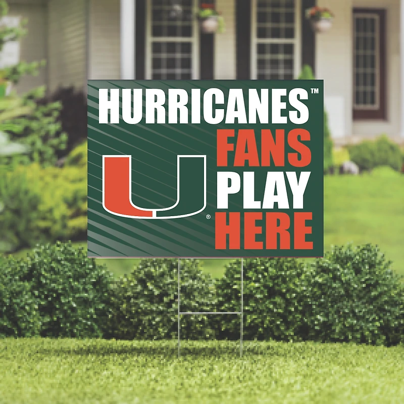Miami Hurricanes 18" x 24" Fans Welcome Outdoor Yard Sign