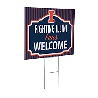 Illinois Fighting Illini 18" x 24" Fans Welcome Outdoor Yard Sign
