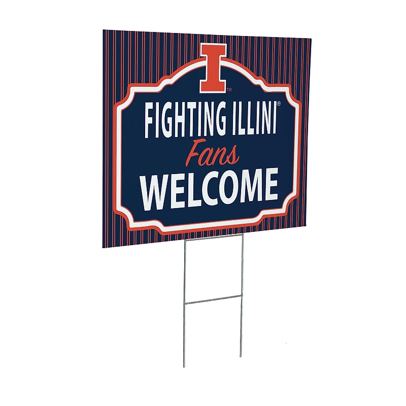 Illinois Fighting Illini 18" x 24" Fans Welcome Outdoor Yard Sign