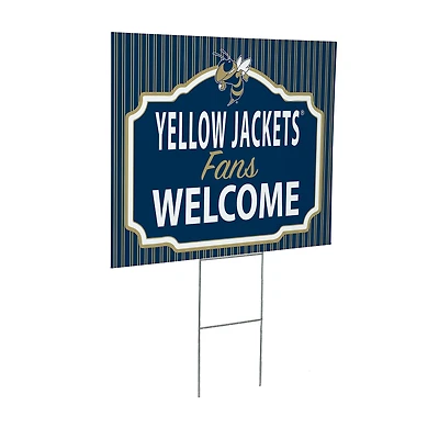 Georgia Tech Yellow Jackets 18" x 24" Fans Welcome Outdoor Yard Sign