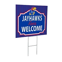 Kansas Jayhawks 18" x 24" Fans Welcome Outdoor Yard Sign