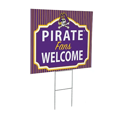 ECU Pirates 18" x 24" Fans Welcome Outdoor Yard Sign