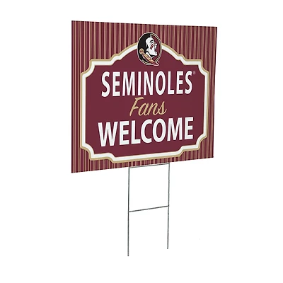 Florida State Seminoles 18" x 24" Fans Welcome Outdoor Yard Sign