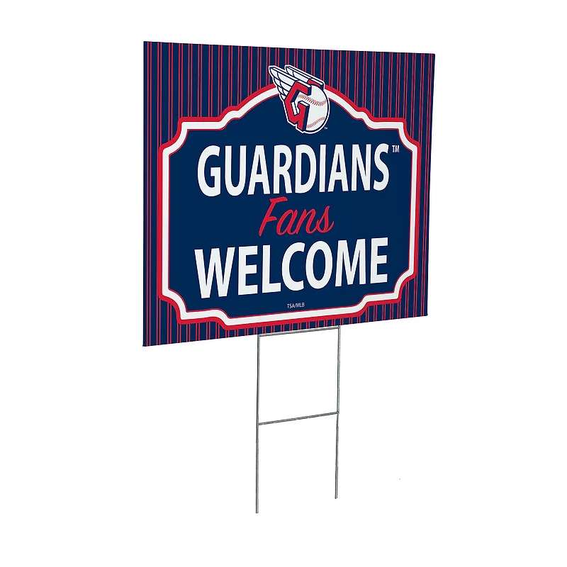 Cleveland Guardians 18" x 24" Fans Welcome Outdoor Yard Sign