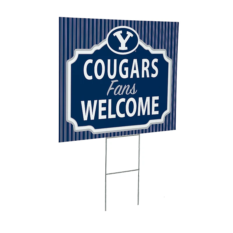 BYU Cougars 18" x 24" Fans Welcome Outdoor Yard Sign