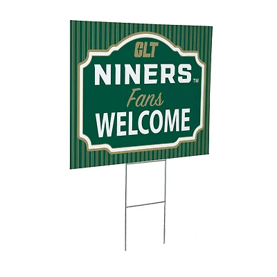 Charlotte 49ers 18" x 24" Fans Welcome Outdoor Yard Sign