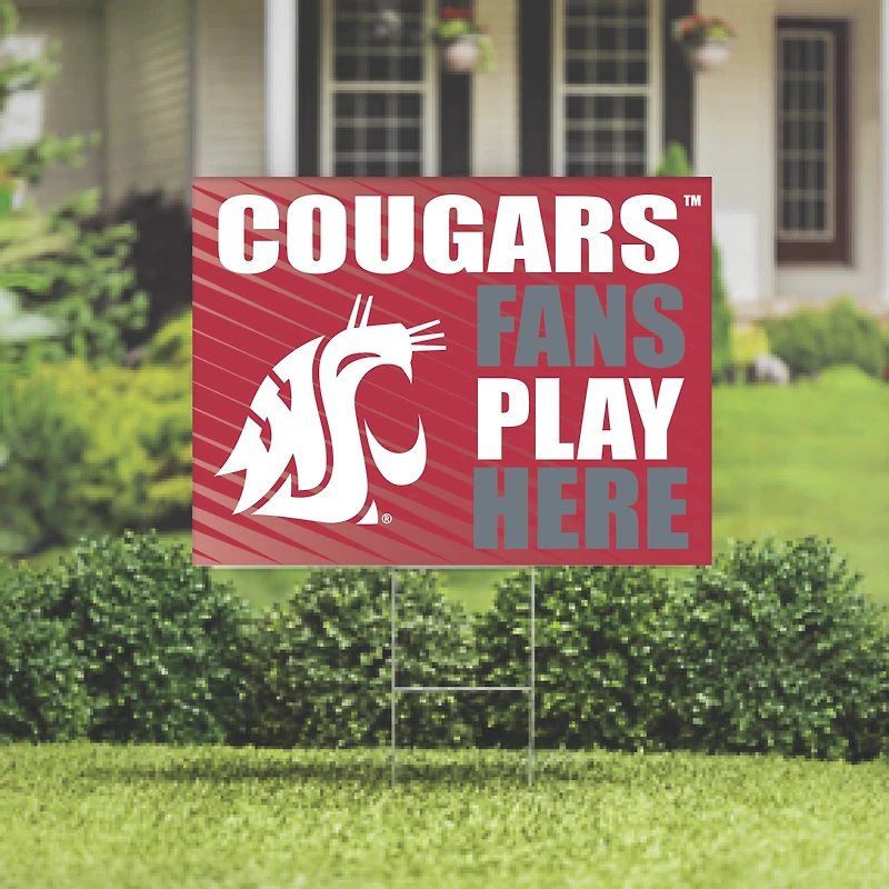 Washington State Cougars 18" x 24" Fans Play Here Outdoor Yard Sign