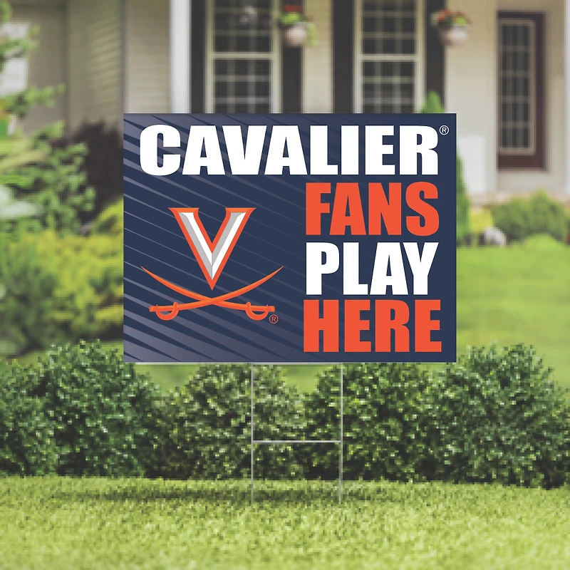 Virginia Cavaliers 18" x 24" Fans Play Here Outdoor Yard Sign