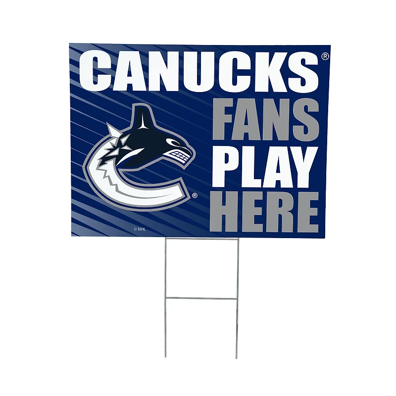 Vancouver Canucks 18" x 24" Fans Play Here Outdoor Yard Sign