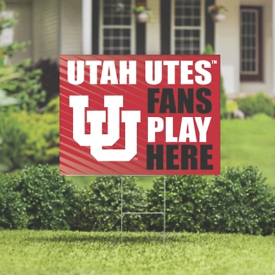 Utah Utes 18" x 24" Fans Play Here Outdoor Yard Sign