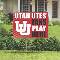 Utah Utes 18" x 24" Fans Play Here Outdoor Yard Sign