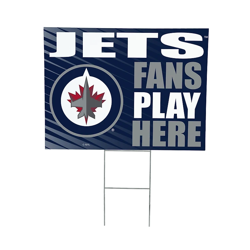 Winnipeg Jets 18" x 24" Fans Play Here Outdoor Yard Sign