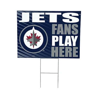 Winnipeg Jets 18" x 24" Fans Play Here Outdoor Yard Sign