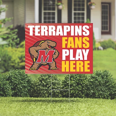 Maryland Terrapins 18" x 24" Fans Play Here Outdoor Yard Sign