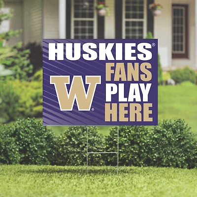 Washington Huskies 18" x 24" Fans Play Here Outdoor Yard Sign