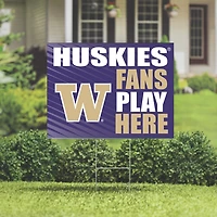 Washington Huskies 18" x 24" Fans Play Here Outdoor Yard Sign