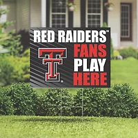 Texas Tech Red Raiders 18" x 24" Fans Play Here Outdoor Yard Sign