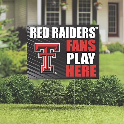 Texas Tech Red Raiders 18" x 24" Fans Play Here Outdoor Yard Sign