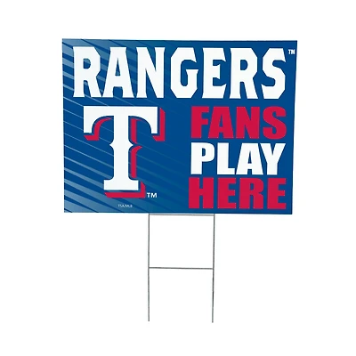 Texas Rangers 18" x 24" Fans Play Here Outdoor Yard Sign